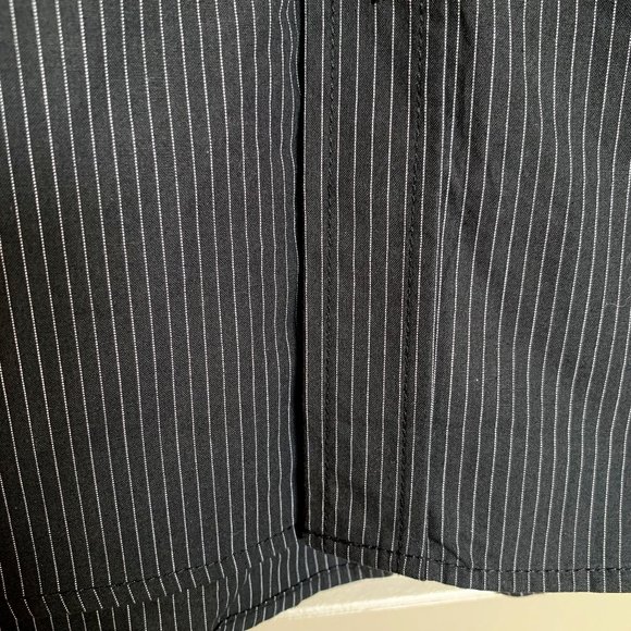 7 Diamonds White Stripes Black Cotton Button Up XL - Picture 7 of 8
